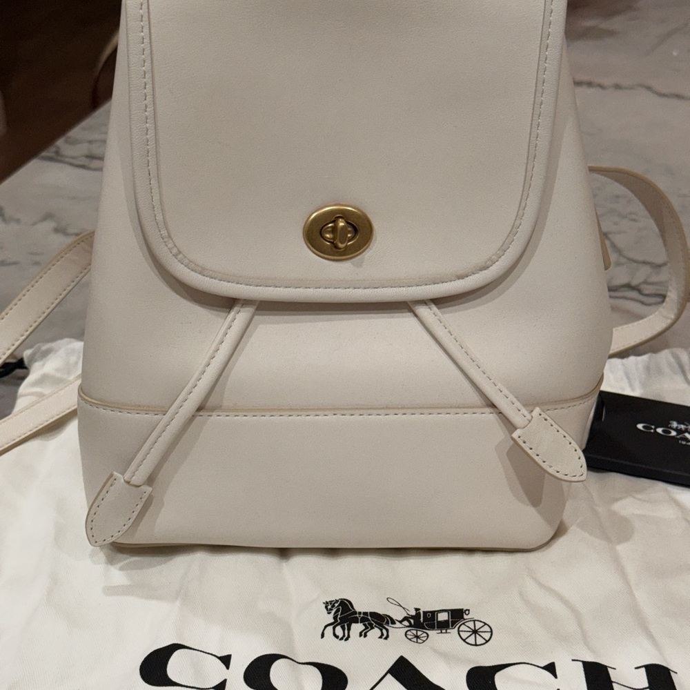 Coach Cream Backpack with Gold Hardware
